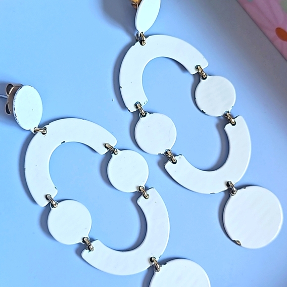 Large White Dangle Earrings, JCrew - Picture 3 of 4